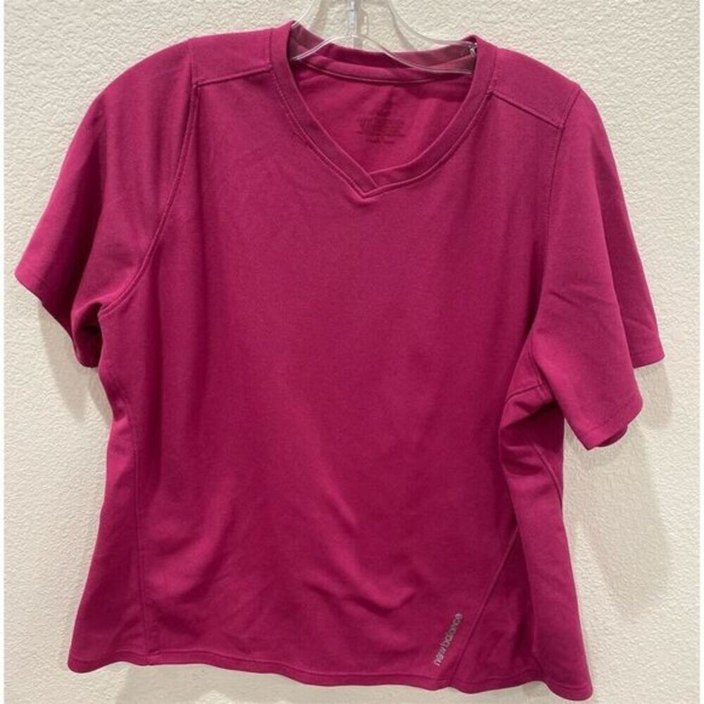 Jockey Women's Pink V-Neck Short Sleeve T-Shirt Size M Casual Summer